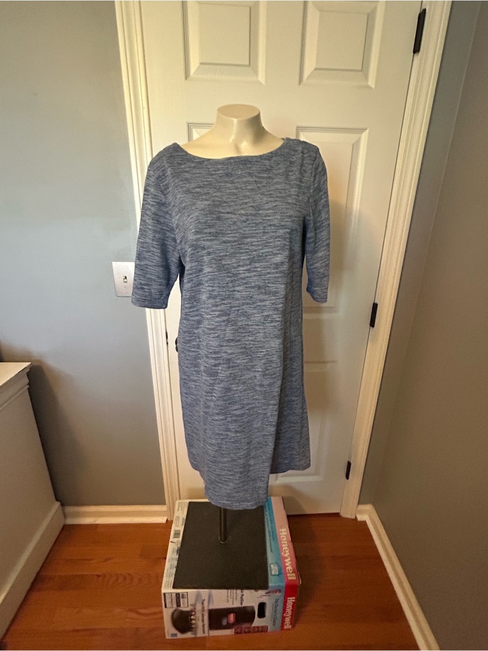 Faded Glory Heathered Blue Midi Dress